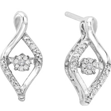 Boucles d&#39;oreilles en argent sterling à la mode 925 avec bijoux de danse au diamant